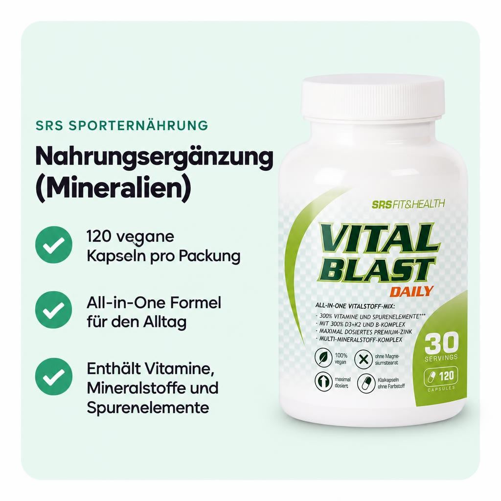 Kombiniert Vitamine, Mineralstoffe und Spurenelemente in einer All-in-One Formel.