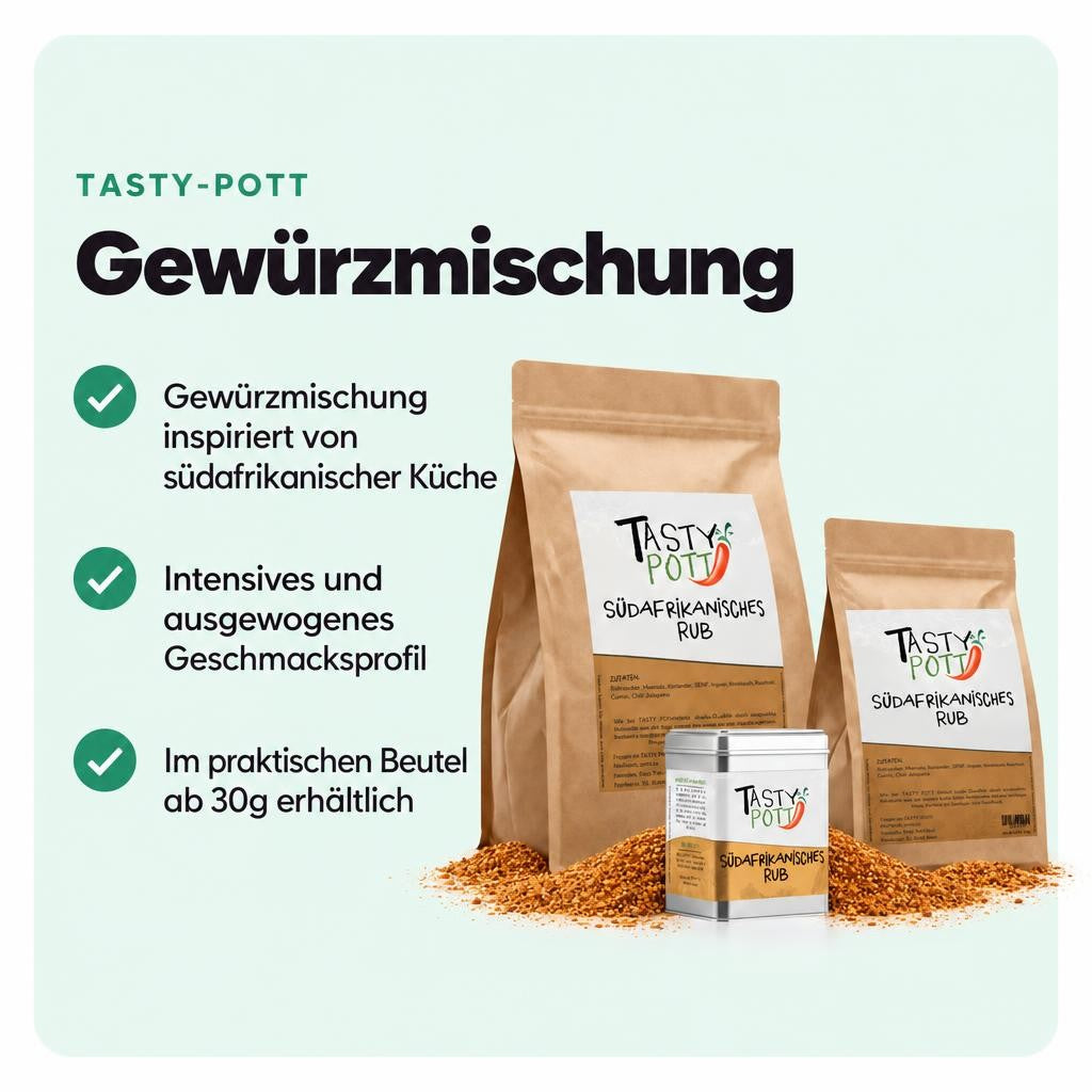 Aromatische Gewürzmischung mit Einflüssen aus der südafrikanischen Küche.