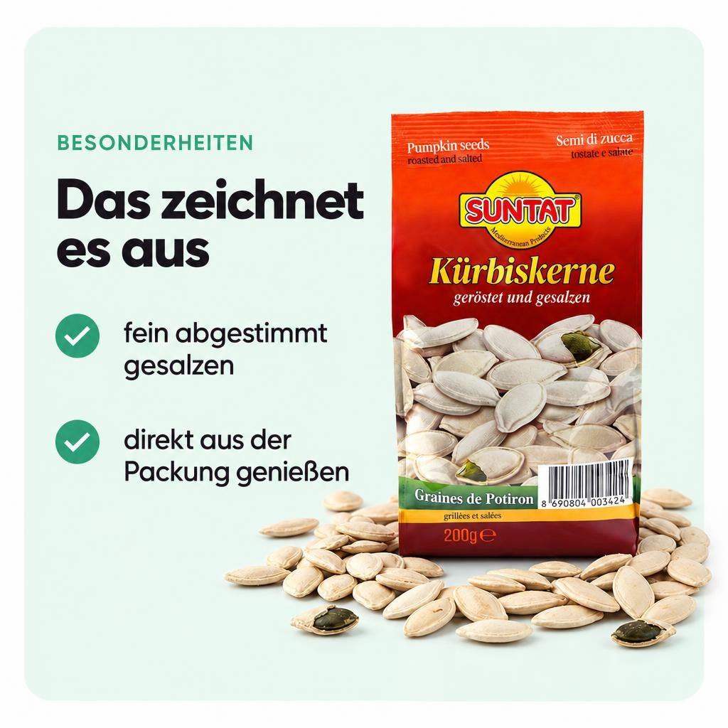 SUNTAT Kürbiskerne geröstet und gesalzen (2x200g) – Bild 5