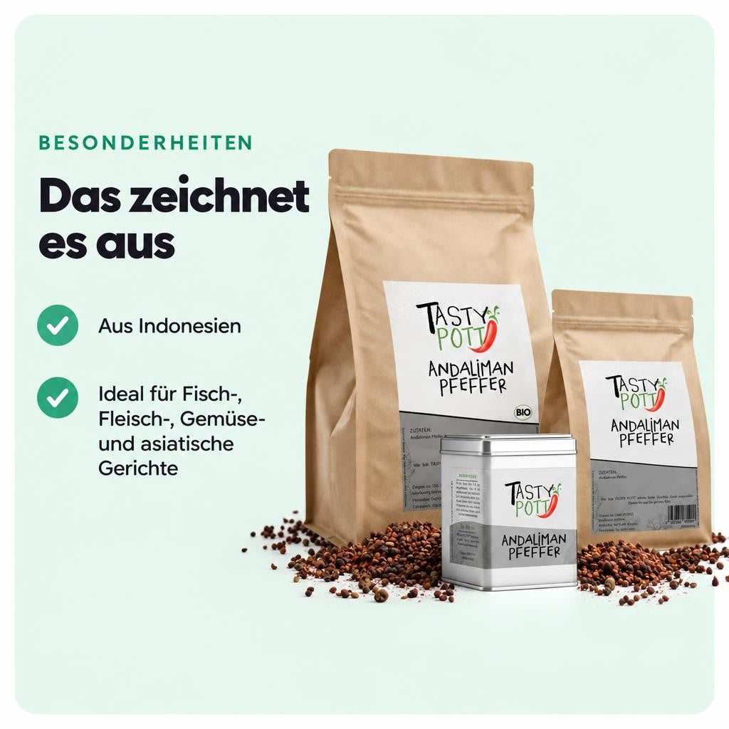 Tasty Pott Andaliman Pfeffer ganz - im Beutel – Bild 5