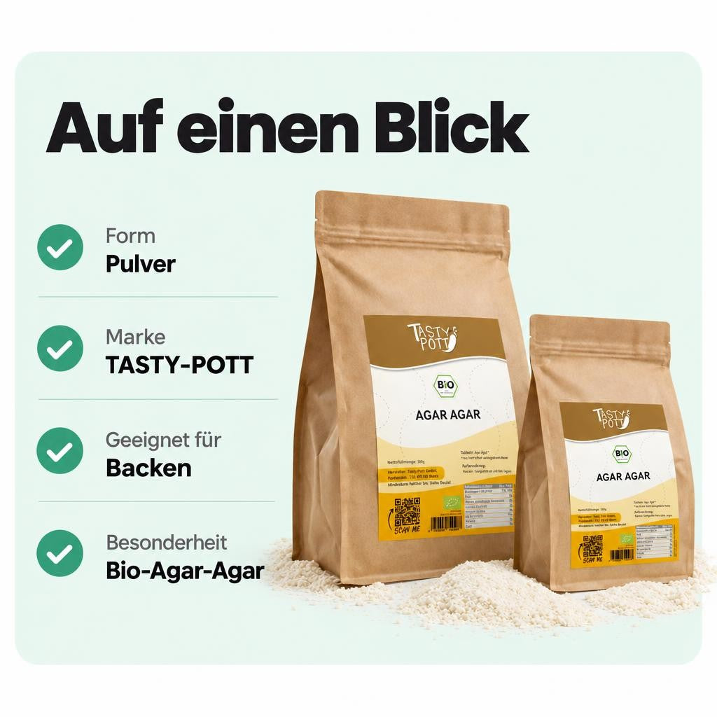 Tasty Pott Bio Agar Agar Pulver - 500g – Bild 3