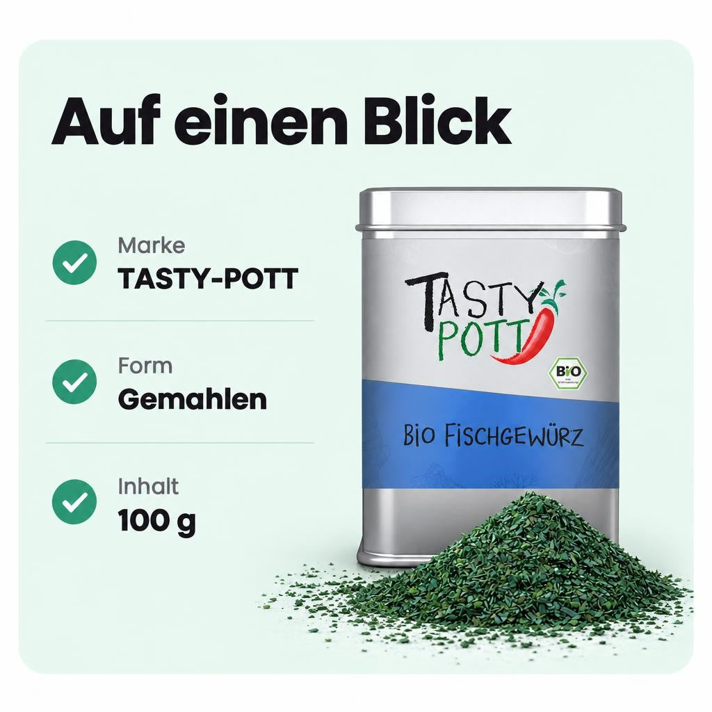 Tasty Pott Bio Fischgewürz - 100g Dose – Bild 3