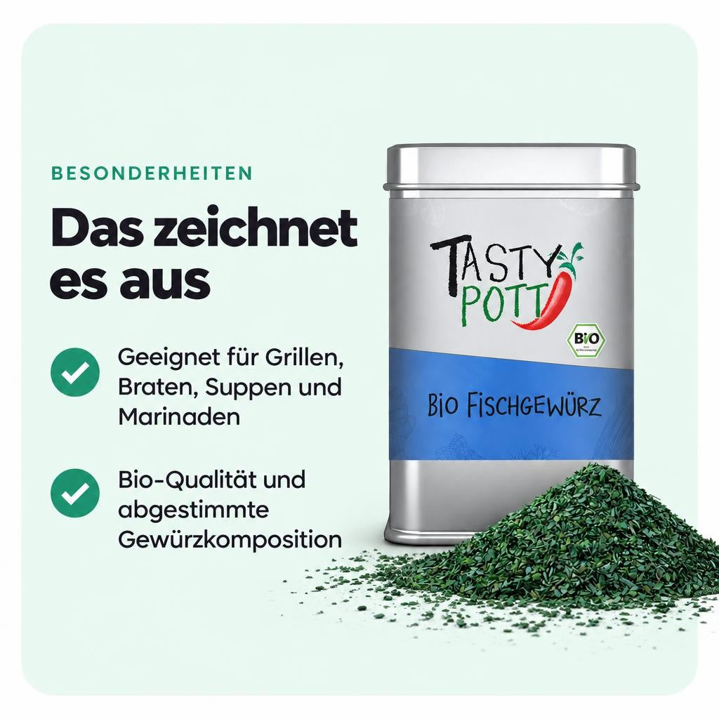Tasty Pott Bio Fischgewürz - 100g Dose – Bild 5