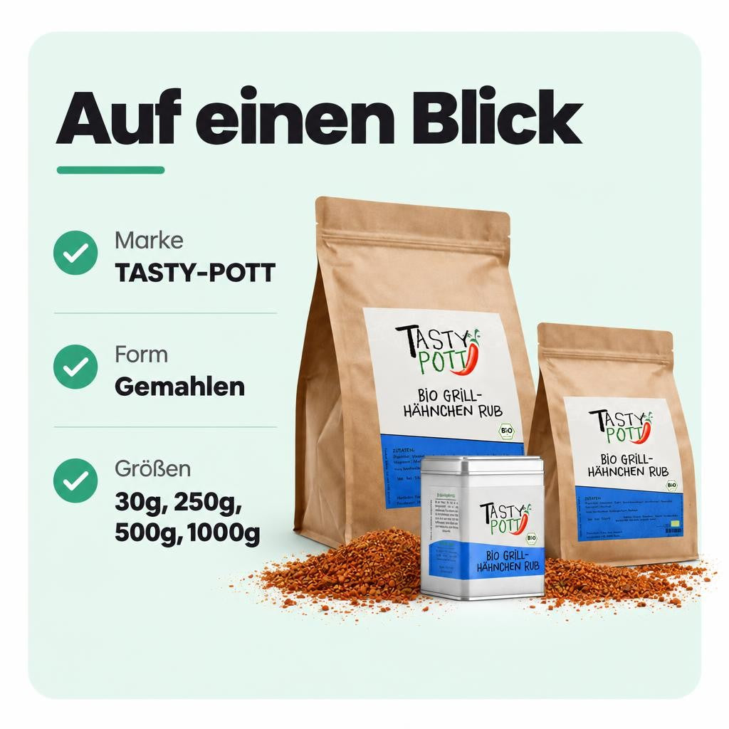 Tasty Pott Bio Grillhähnchen Rub - verschiedene Größen im Beutel – Bild 3
