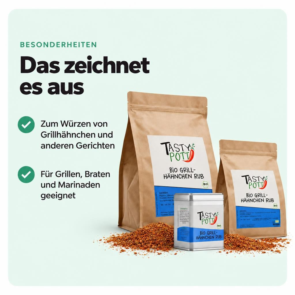 Tasty Pott Bio Grillhähnchen Rub - verschiedene Größen im Beutel – Bild 5