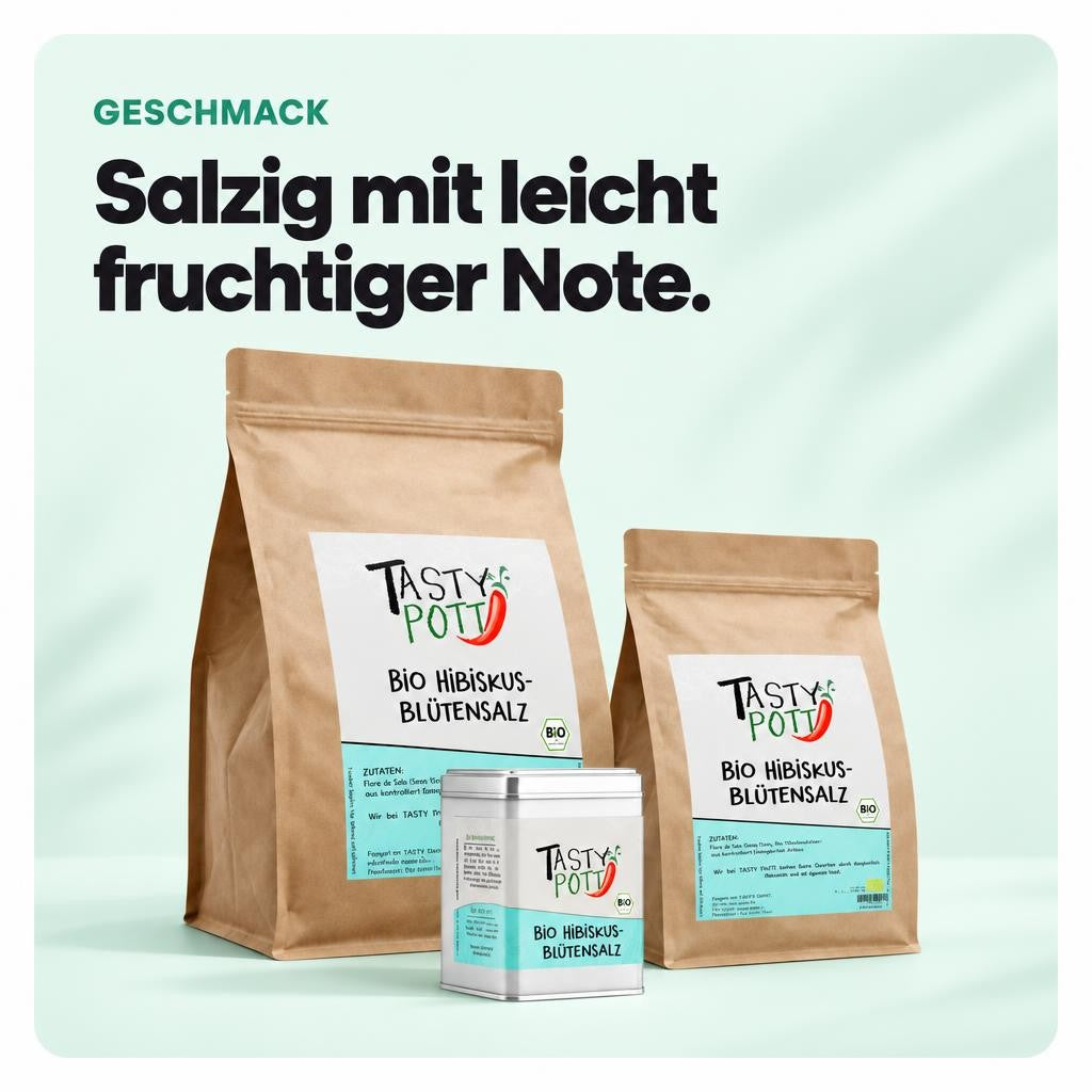 Salzig mit leicht fruchtiger Note.