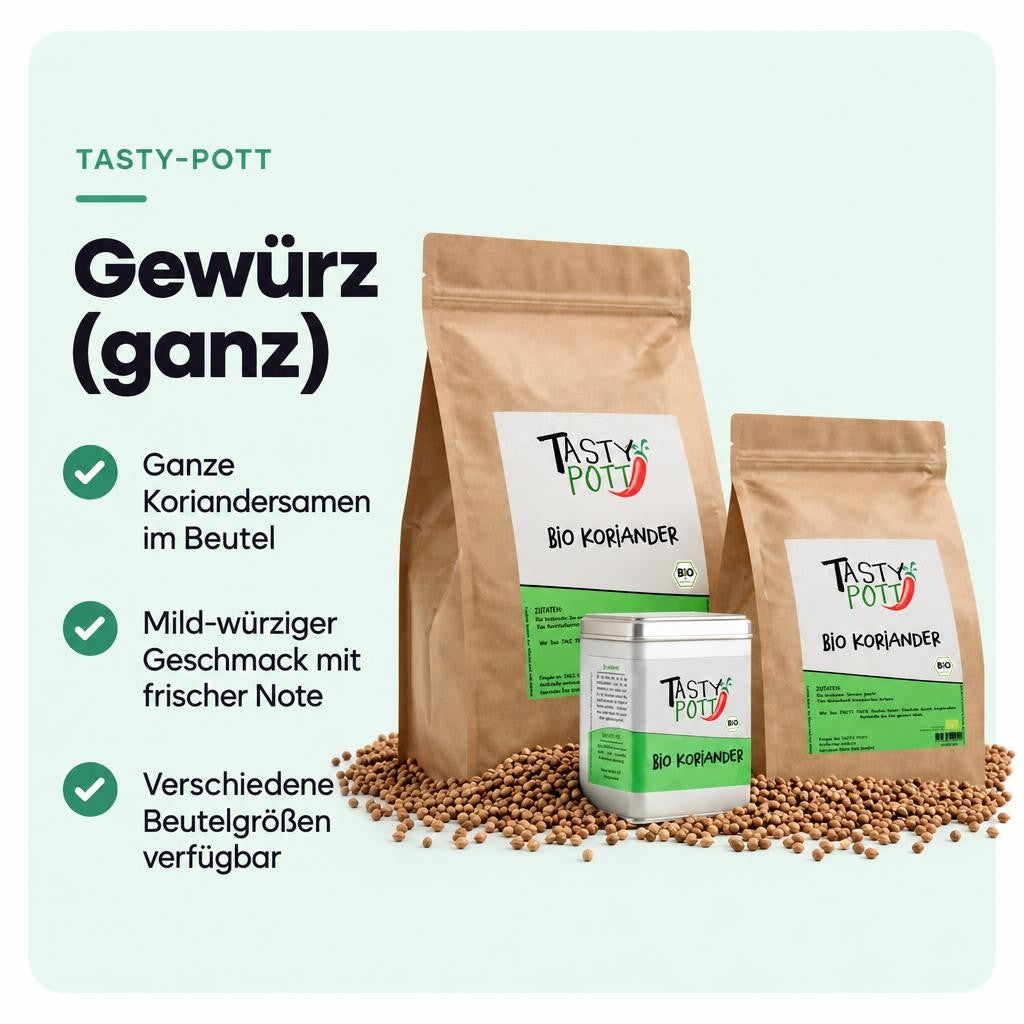 Tasty Pott Bio Koriander ganz - verschiedene Größen im Beutel – Bild 2