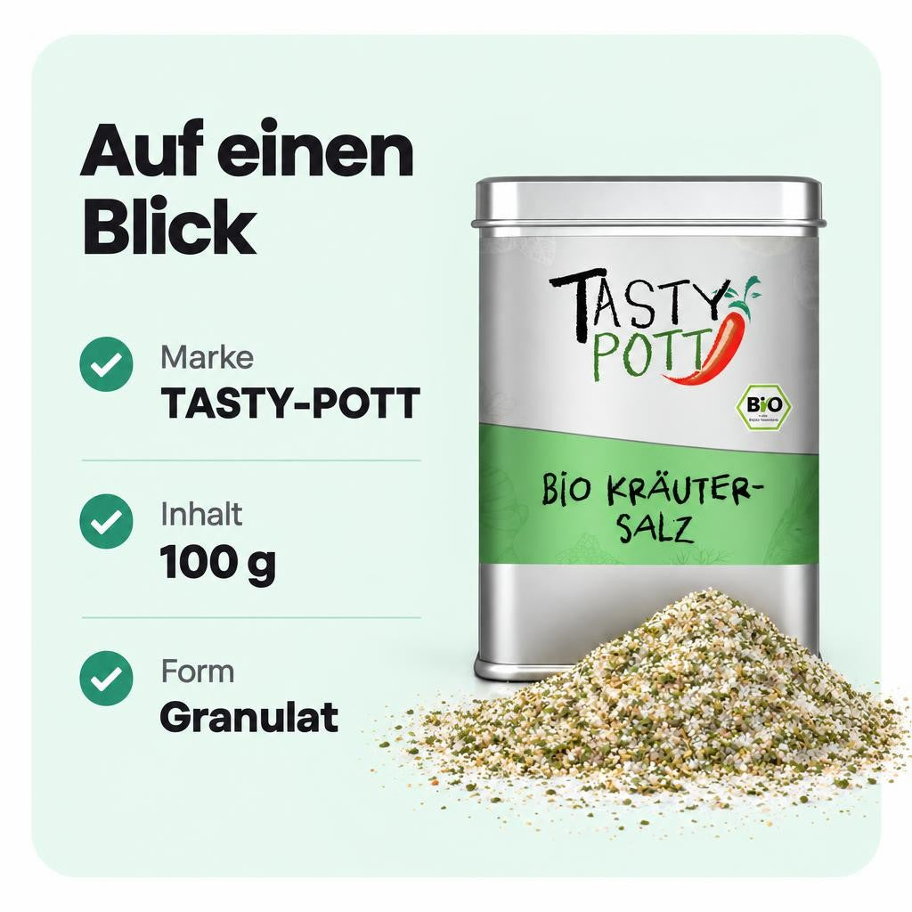 Tasty Pott Bio Kräutersalz - 100g Dose – Bild 3