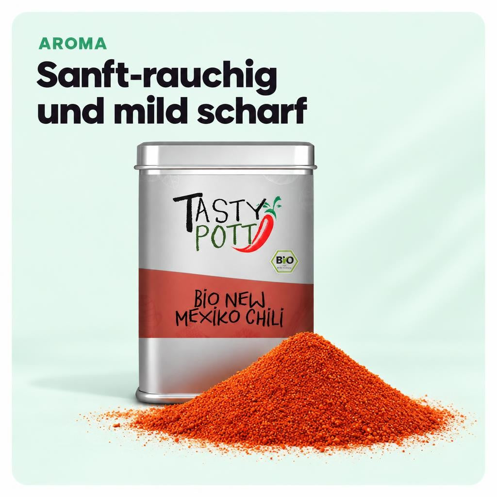 Tasty Pott Bio New Mexiko Chili Pulver - 80g Dose – Bild 4