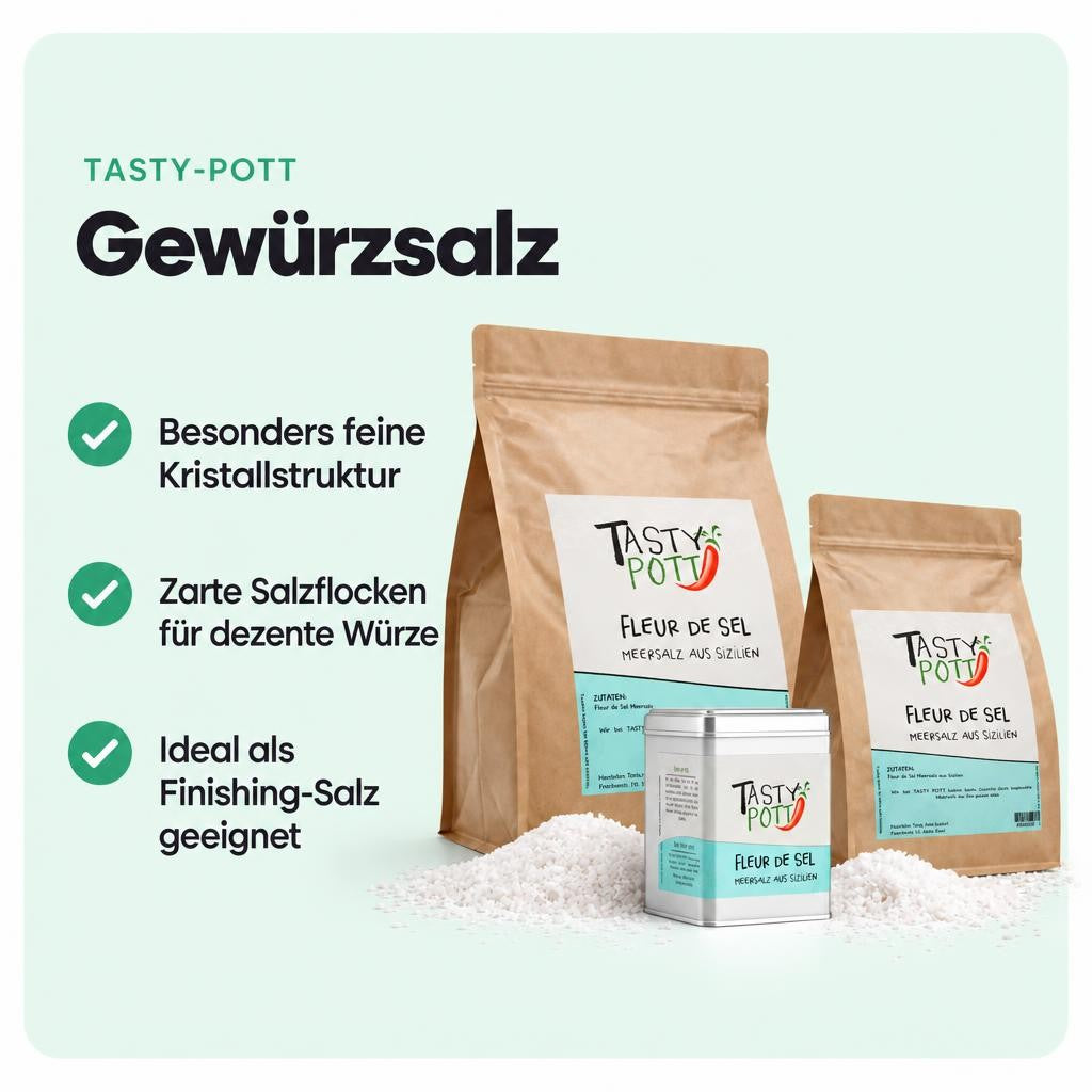 Feinste Salzkristalle mit zarter Struktur für besondere Genussmomente.