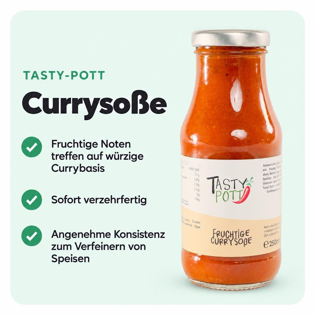 Tasty Pott Fruchtige Currysoße 250ml Flasche – Bild 2