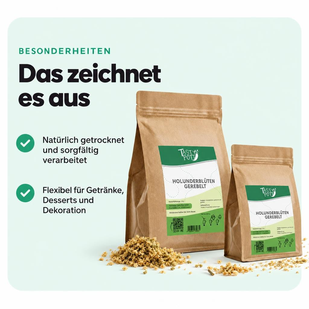 Tasty Pott Gerebelte Holunderblüten – natürlich getrocknet - im Beutel – Bild 5