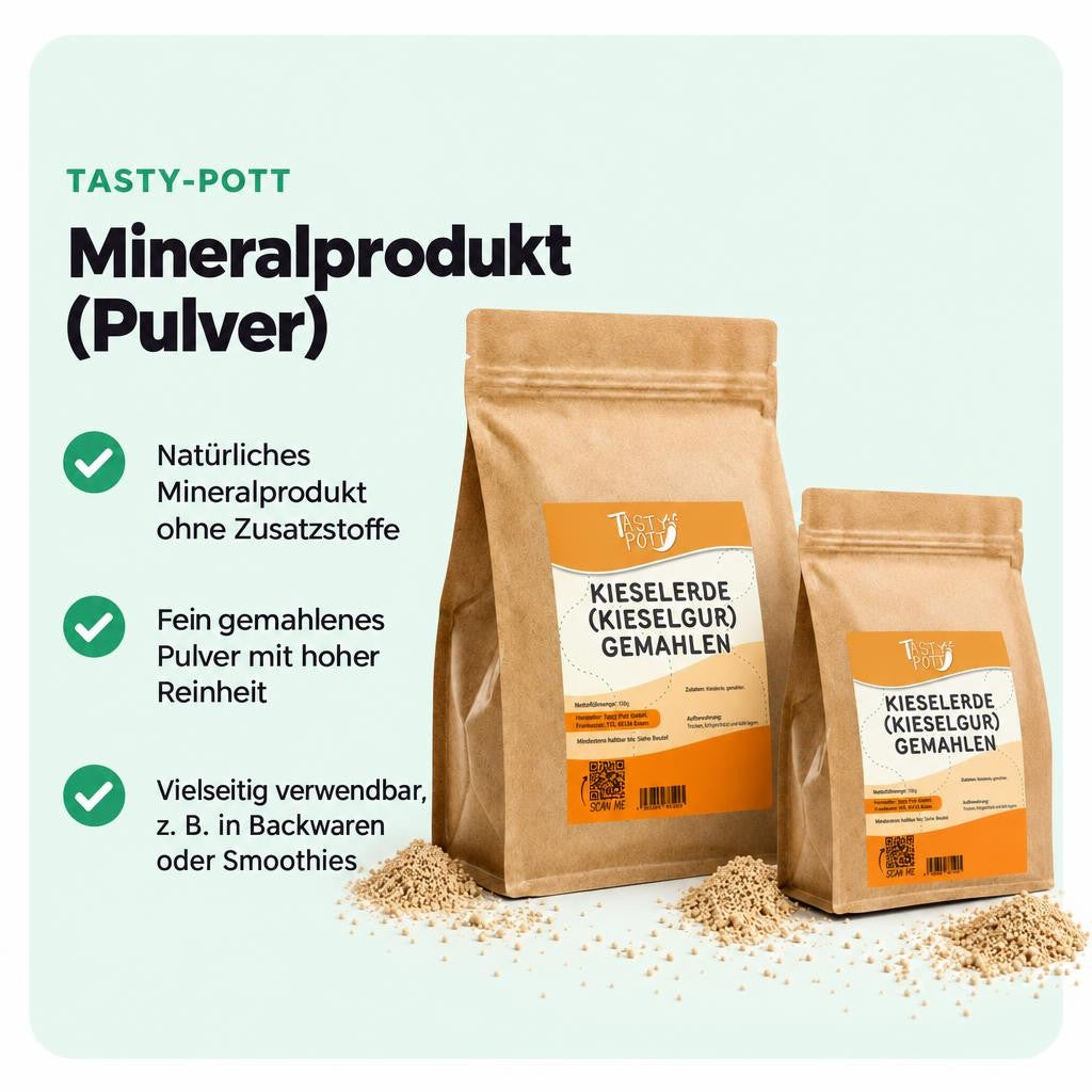 Tasty Pott Kieselgur (Diatomeen) – Natürliches Silizium-Mineral - im Beutel – Bild 2