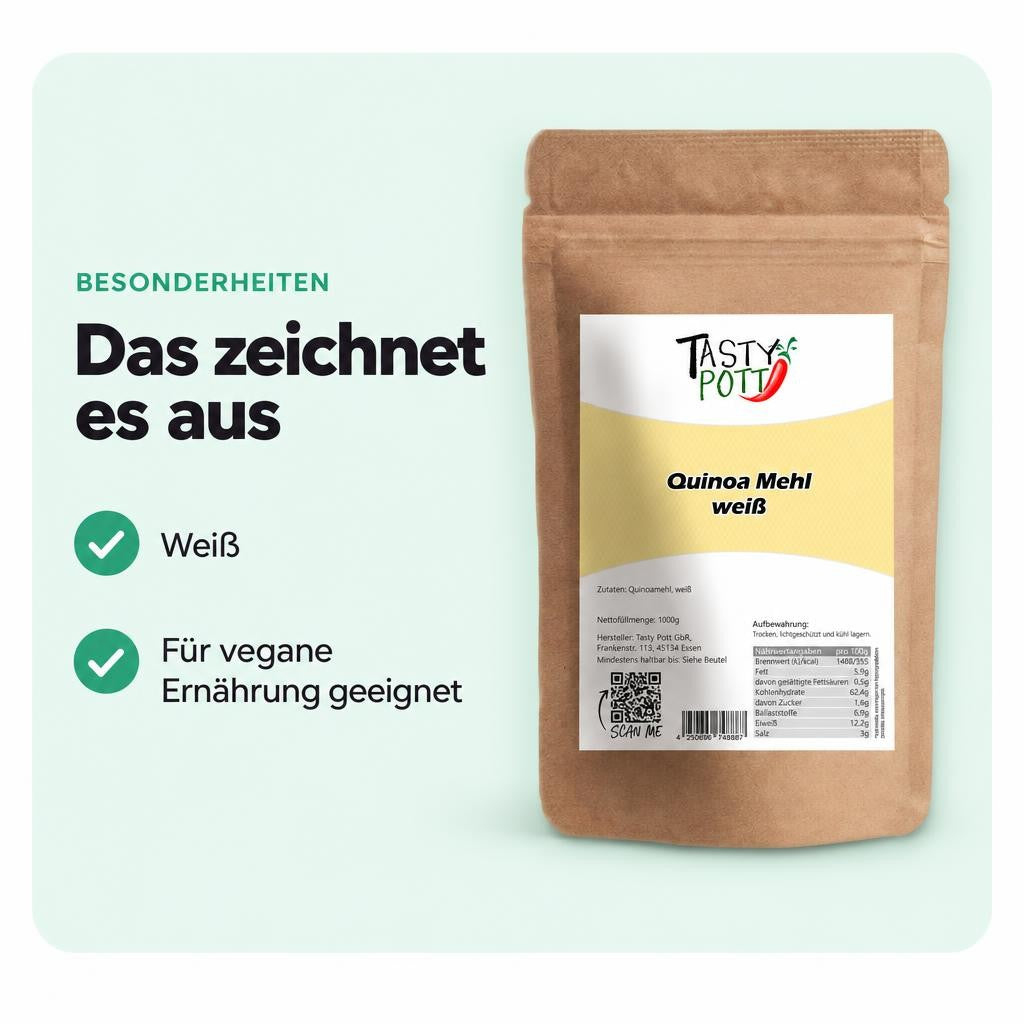 Tasty Pott Quinoa Mehl, weiss - im Beutel – Bild 5