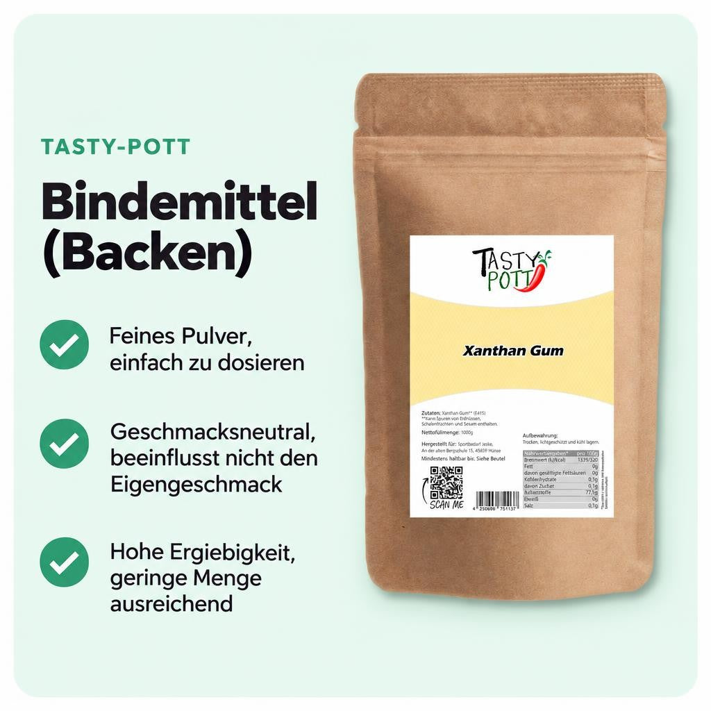 Xanthan Gum als geschmacksneutrales Bindemittel für kreative Rezepte.