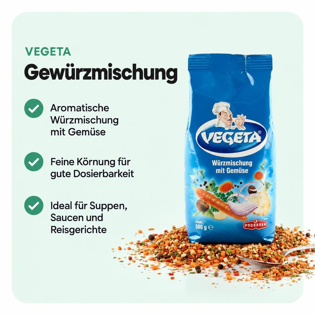 Würzmischung mit Gemüse für viele Gerichte, 500g Beutel.