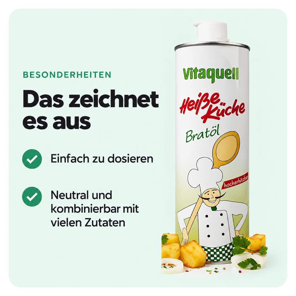 Vitaquell Heiße Küche Bratöl, 1000 ml zum Braten oder Frittieren – Bild 5