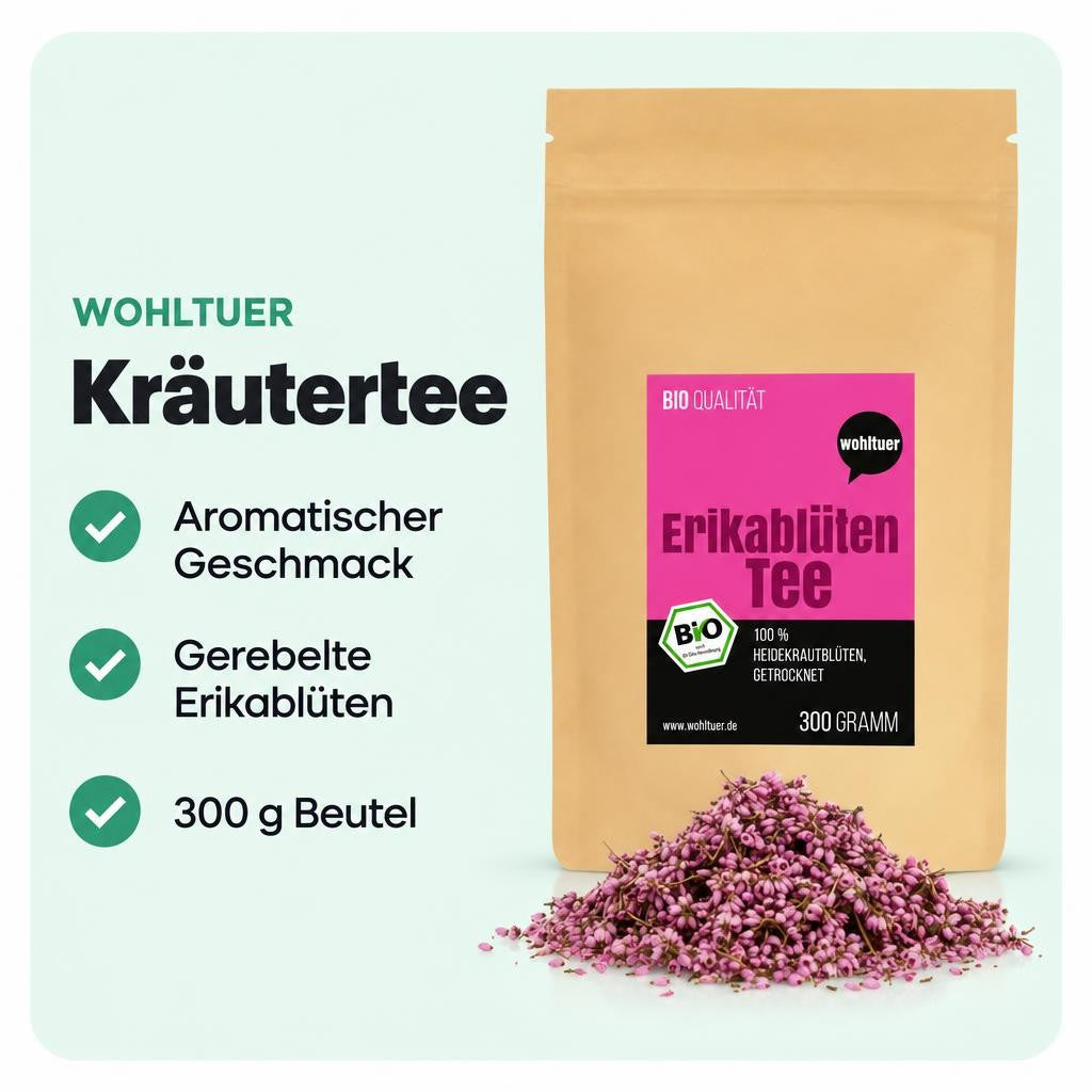 Gerebelte Erikablüten für aromatische Kräuter- und Teemischungen.