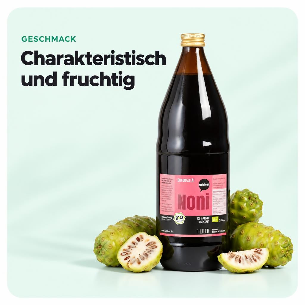 Wohltuer Bio Noni Saft 100% Direktsaft - 1L Flasche – Bild 4