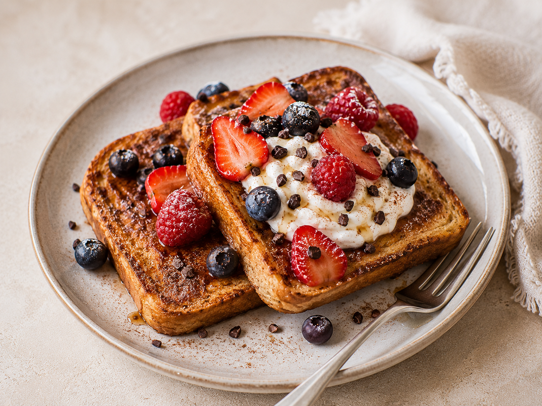 Protein-French-Toast mit Beeren & Vanille-Quark