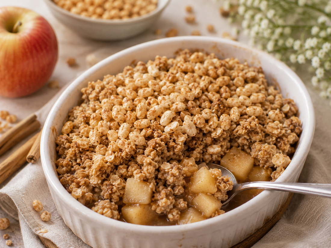 Warmer Apple Crumble mit Haferflocken, Zimt & Mandeln