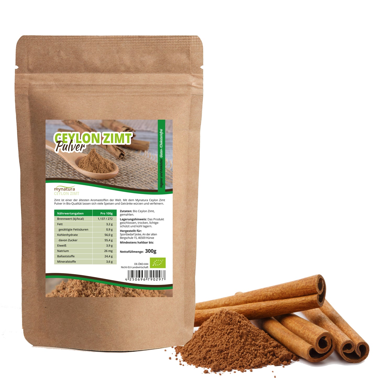 Mynatura Bio Ceylon Zimt Pulver – 300g