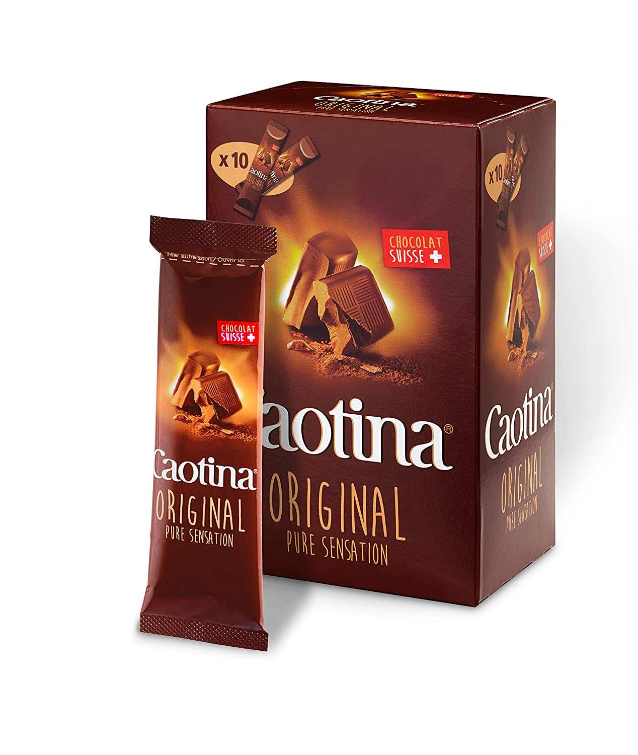 Caotina Original Trinkschokolade Sticks mit Schweizer Schokolade 10x15g - fit and life shop