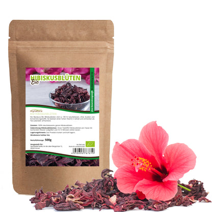 Mynatura Bio Hibiskusblüten getrocknet ganz - 500g