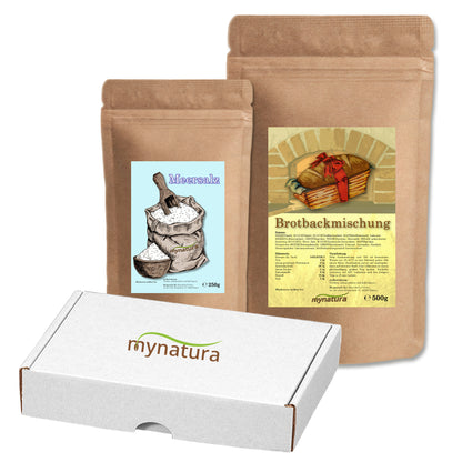 Mynatura Geschenkset zum Einzug mit Brot und Salz, inklusive Karte "Alles Gute" für Küchen- und Kochliebhaber