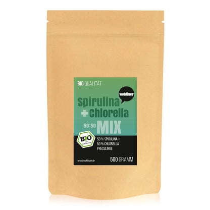 Wohltuer Spirulina + Chlorella Bio Algen Mix Tabletten - 500g