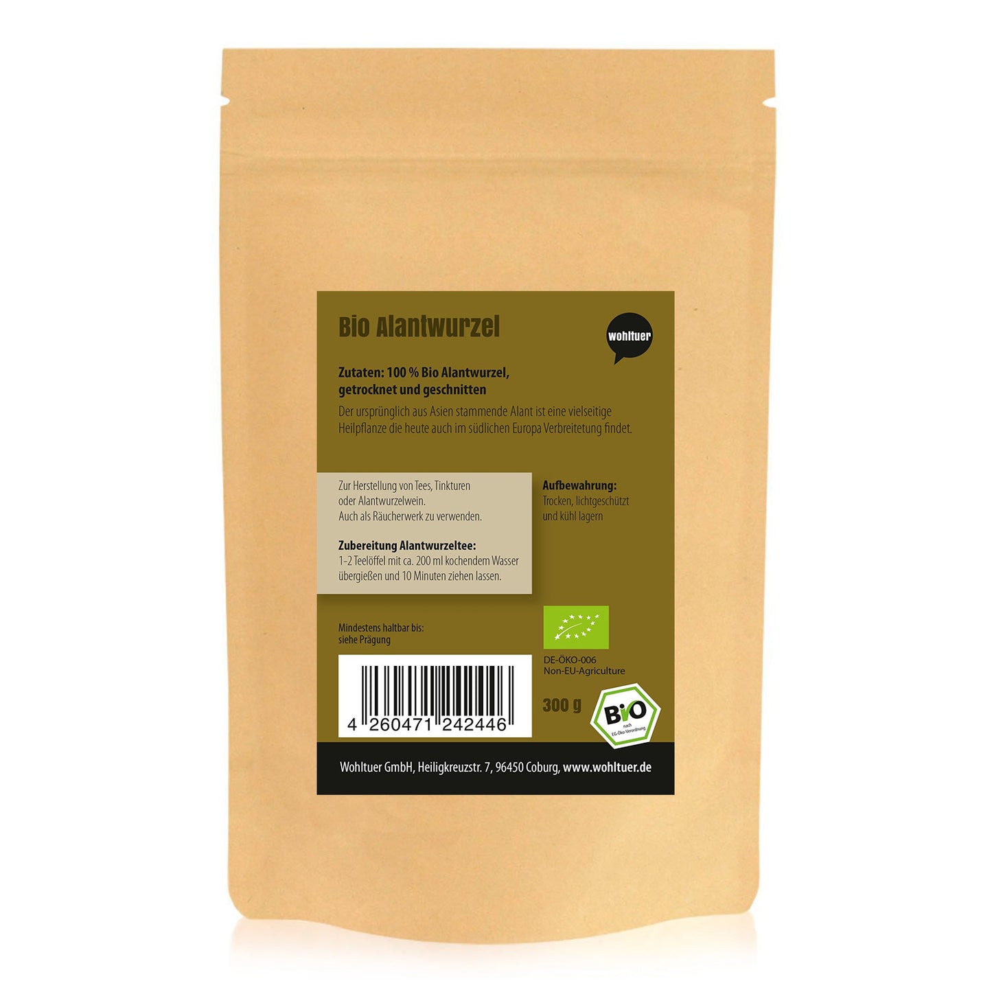 Wohltuer Bio Alantwurzel getrocknet geschnitten - 300g