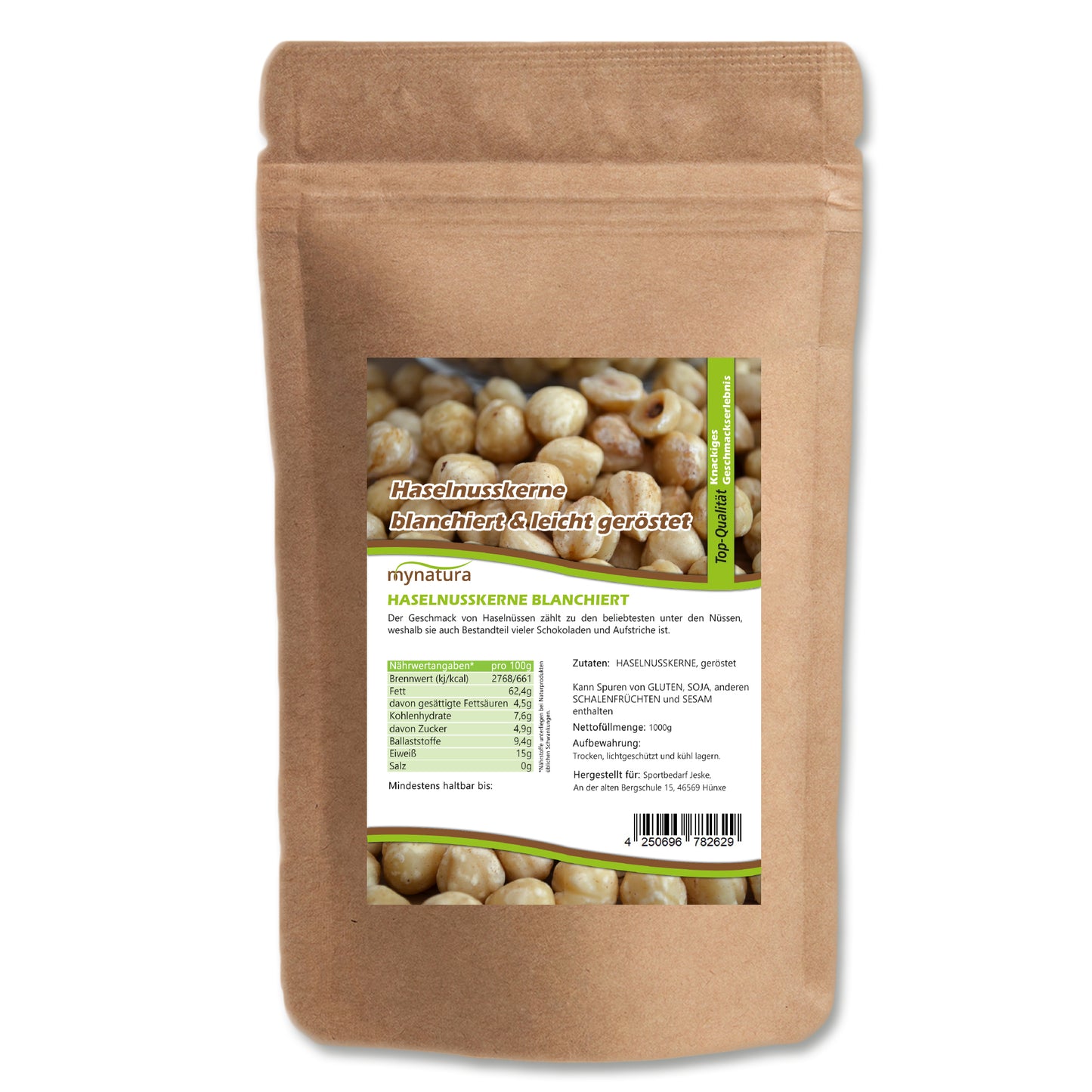 Mynatura Haselnusskerne blanchiert – im Beutel 1kg