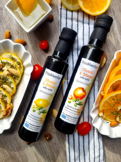Fruchtwerker Olivenöl + Zitrone 250ml und Olivenöl + Orange 250ml Set
