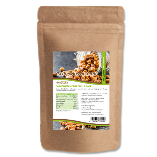 Mynatura Cashewkerne mit Chili und Salz – 500g