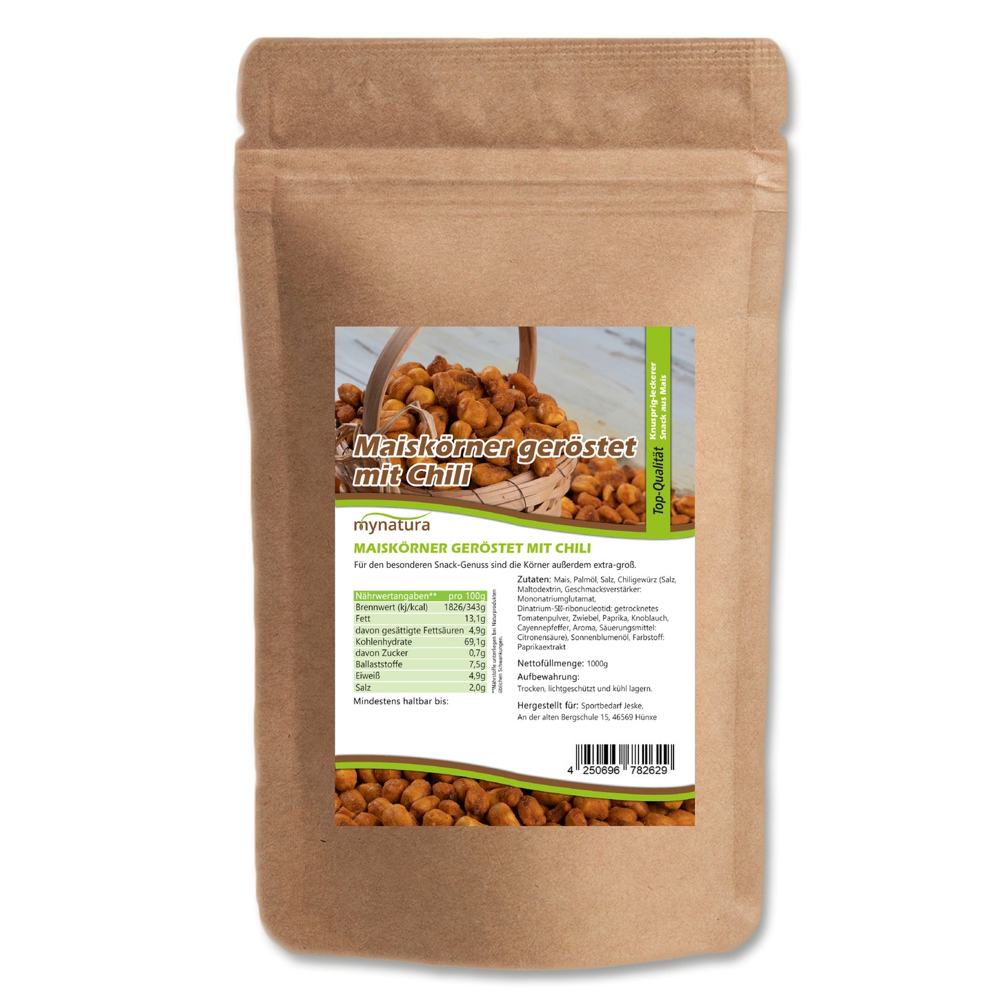 Mynatura geröstete Maiskörner mit Chili – ab 1000g - fit and life shop