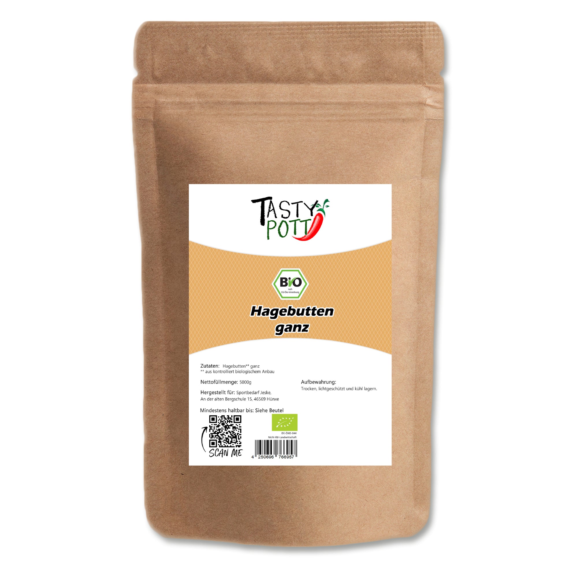Tasty-Pott Bio Hagebutten ganz getrocknet 5kg - fit and life shop