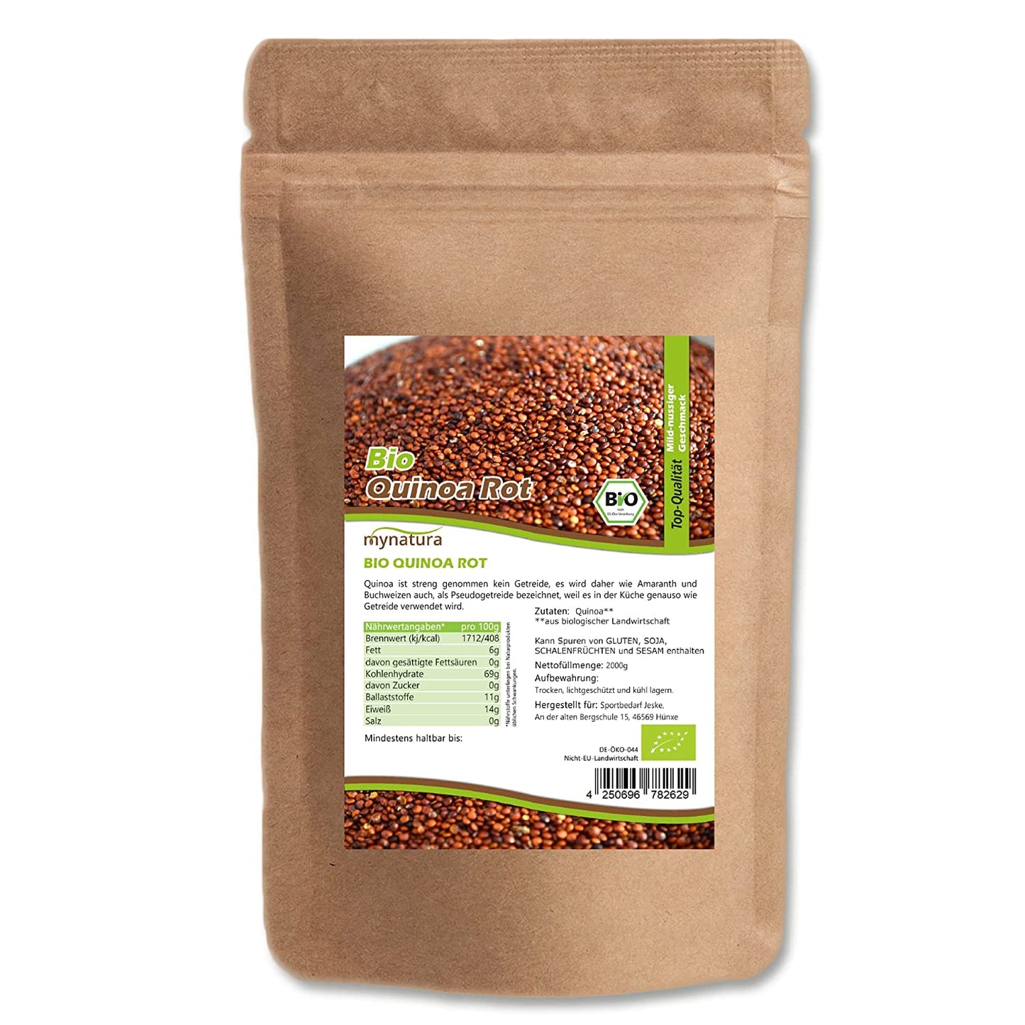 Rotes Bio Quinoa von Mynatura – Vielseitiges Pseudogetreide für kreative Küche 2kg - fit and life shop
