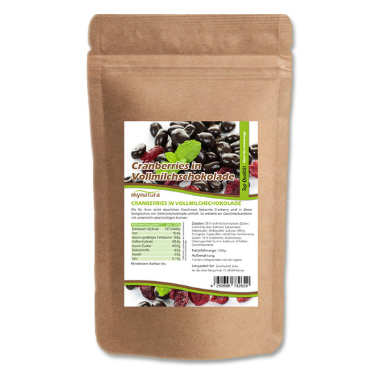 Mynatura Cranberries mit Vollmilchschokolade – 1kg