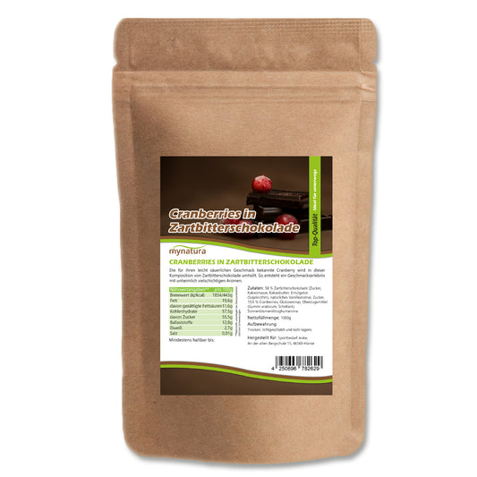 Mynatura Cranberries in Zartbitterschokolade – 1kg