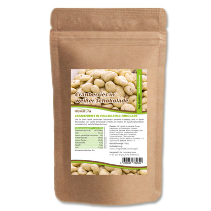 Mynatura Cranberries in weißer Schokolade – ab 1000g - fit and life shop