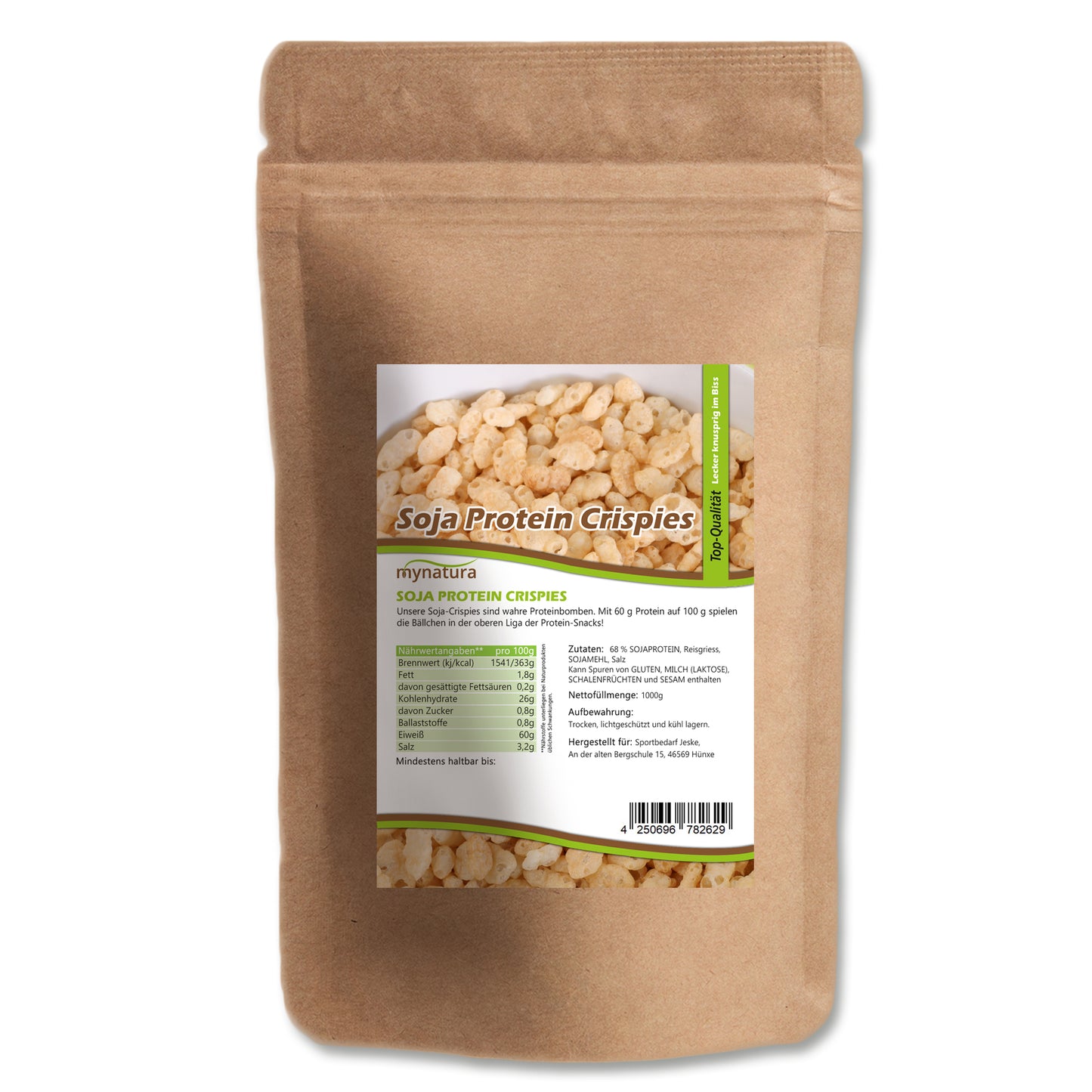 Mynatura Soja Protein Crispies - Eiweiß 60% – 1kg Beutel