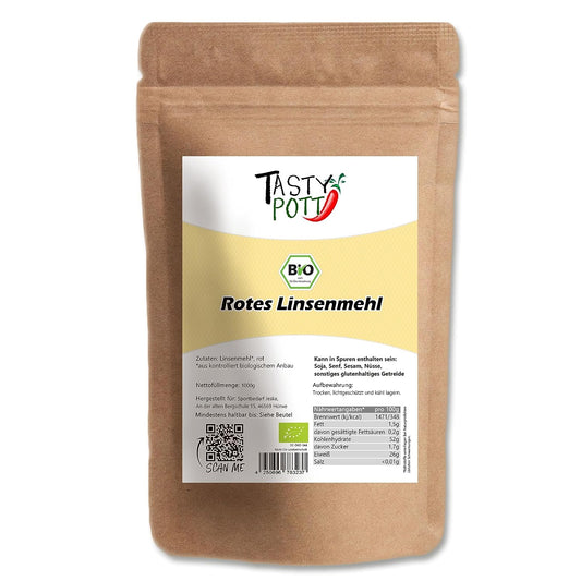Tasty Pott Bio Rotes Linsenmehl - im Beutel