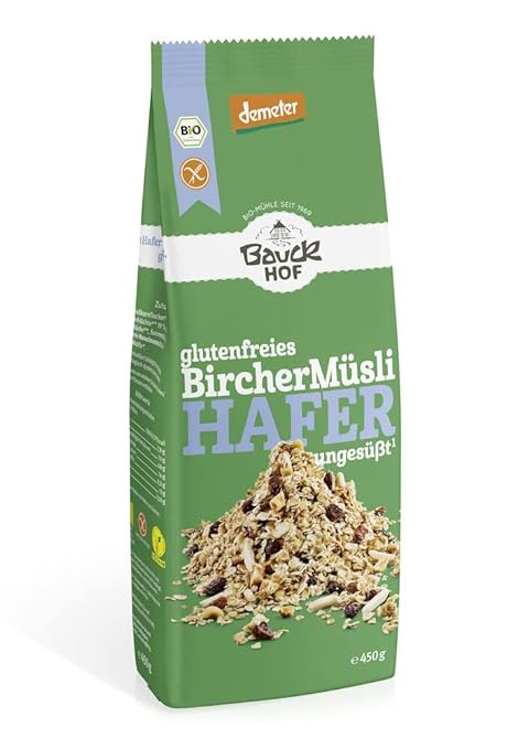 Bauckhof Bio Hafer Müsli Bircher glutenfrei Dem 450g - fit and life shop