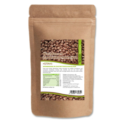 Mynatura Weinbeeren in Zartbitterschokolade – 1kg Beutel