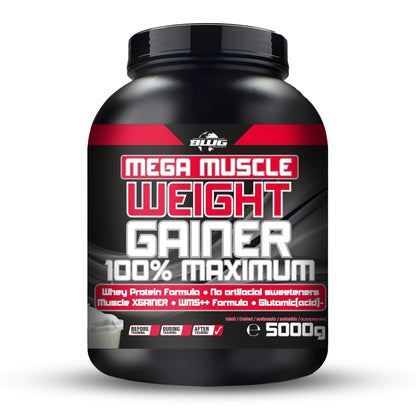 BWG Mega Muscle Weight Gainer von BodyworldGroup in verschiedenen Geschmacksrichtungen, 5kg Verpackung, proteinreich und sättigend