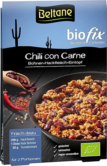 Beltane Biofix Chili con Carne Kochen, 28g, mit frischen Gewürzen und Chili, in einer Packung für würziges Gericht