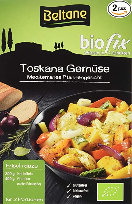 Beltane Biofix Toskana Gemüse Kochen, frisches Gemüse in 2x 19,4g Packungen, ideal für gesunde Mahlzeiten, natürlich und aromatisch