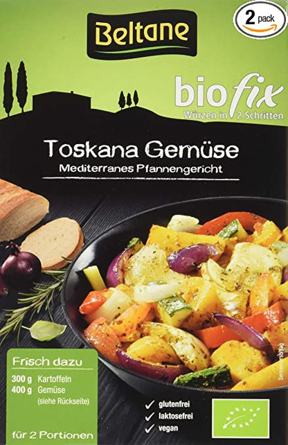 Beltane Biofix Toskana Gemüse Kochen, frisches Gemüse in 2x 19,4g Packungen, ideal für gesunde Mahlzeiten, natürlich und aromatisch