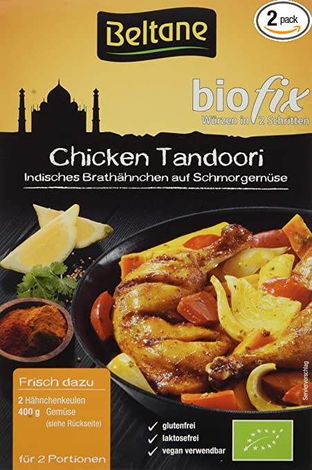 Beltane Biofix Chicken Tandoori Gewürzmischung in 2 Packungen à 21,5g, ideal für Kochen und Tandoori-Gerichte
