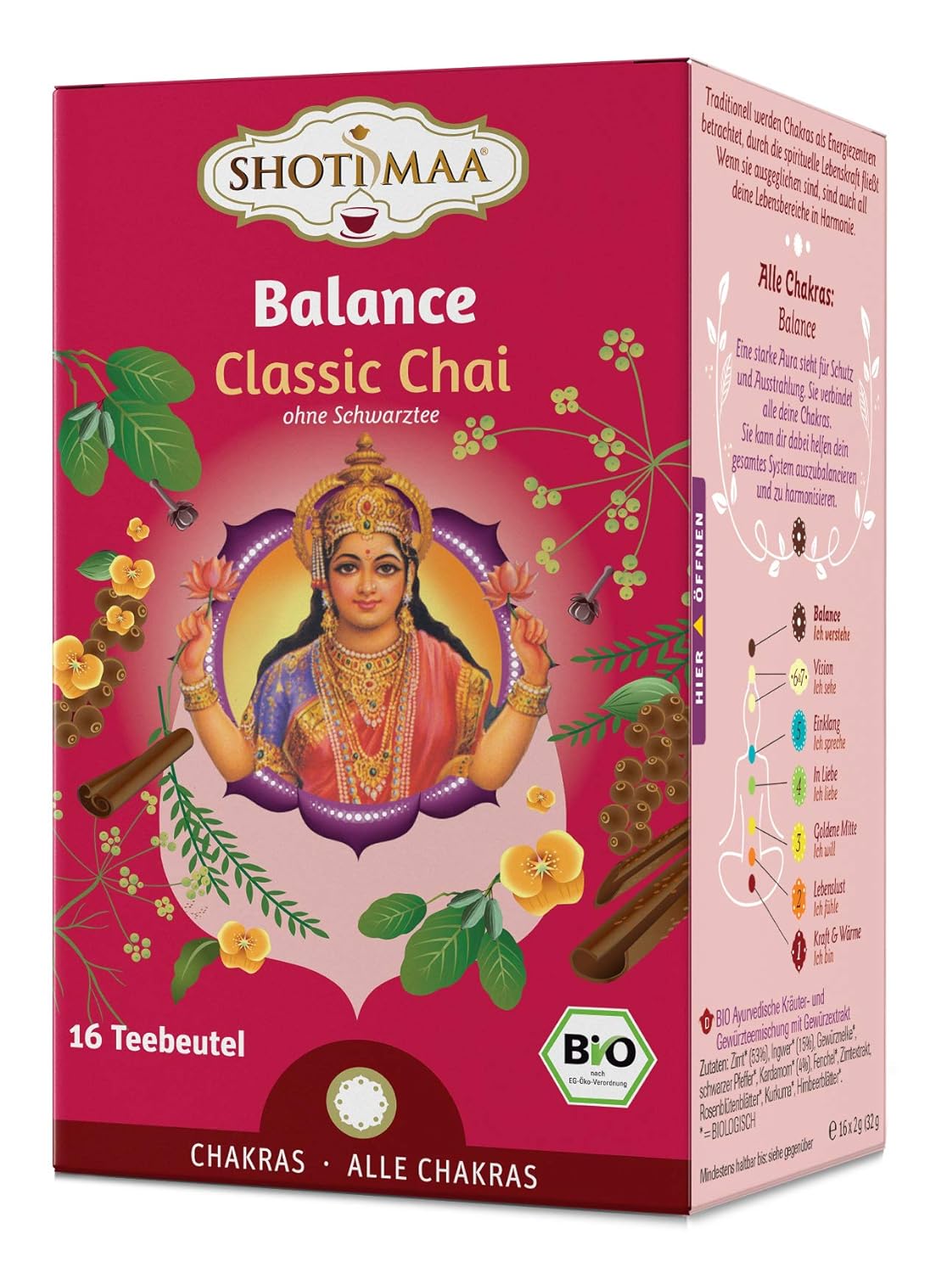 Shoti Maa Bio-Ayurveda-Tee Balance - Classic Chai, (16x32g) - fit and life shop